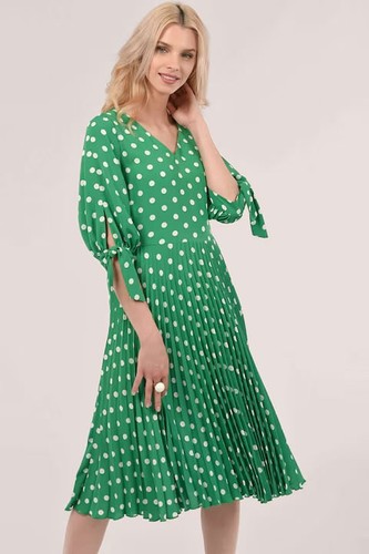 Green neck pleated - green,